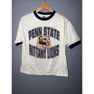 CSA Penn State Nittany Lions Ringer T-Shirt White Navy Blue Kids Size 16/18